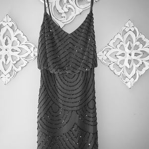 Light grey Adrianna Papell sequin dress